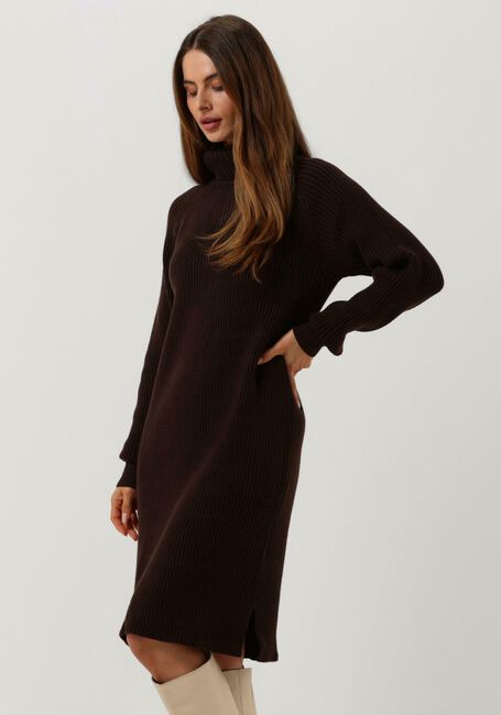 Braune MINUS Minikleid AVA KNIT TURTLENECK DRESS - large
