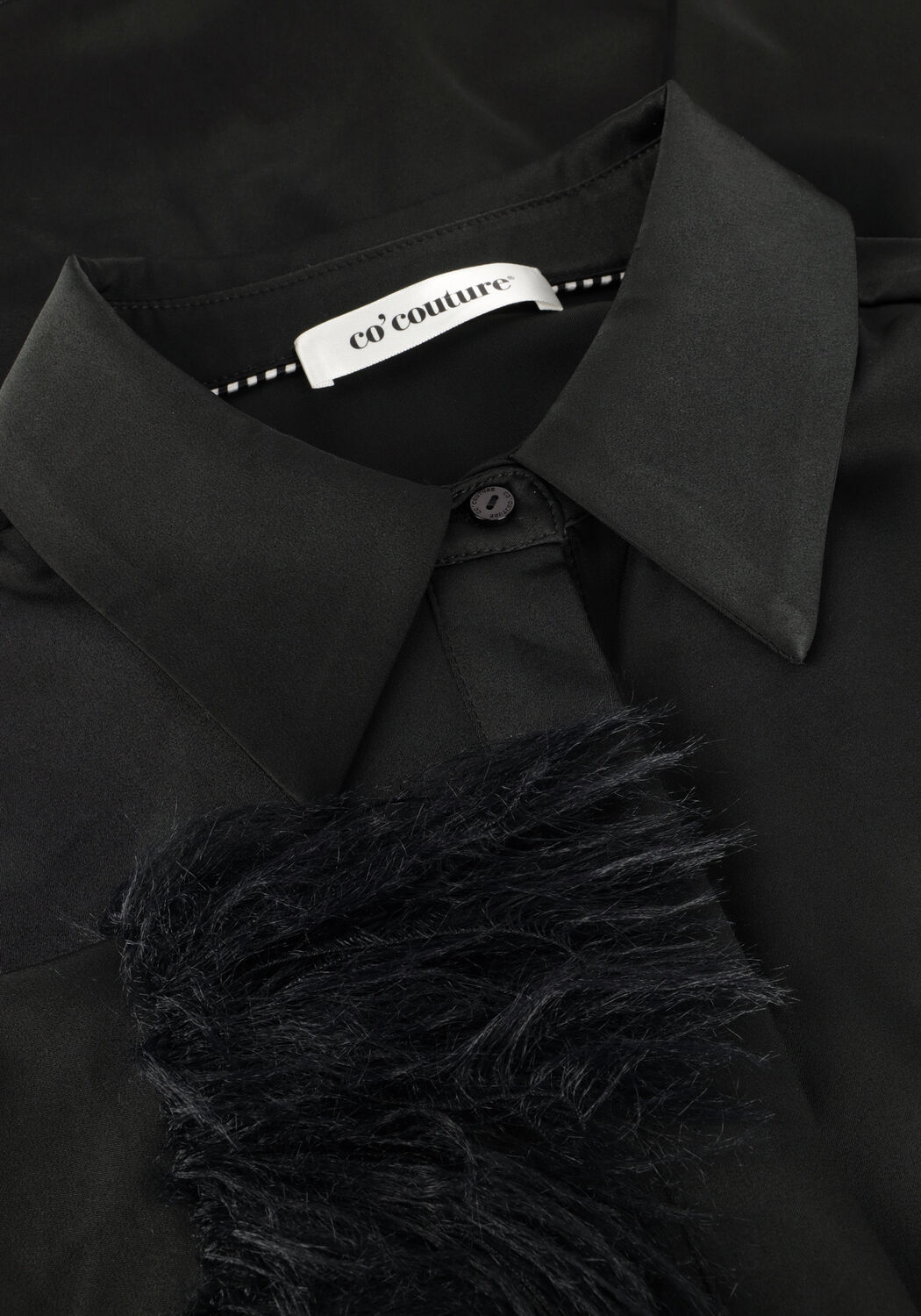 Schwarze CO'COUTURE Minikleid ADNA CC FEATHER SHIRT - large