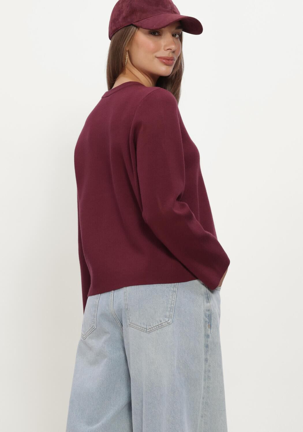 Bordeaux OBJECT Pullover OBJREYNARD O-NECK PULLOVER - large
