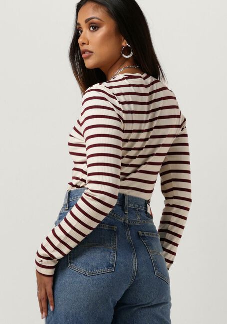 Rote TOMMY HILFIGER Tops & T-shirts SLIM 5X2 RIB STRIPE C-NK LS - large