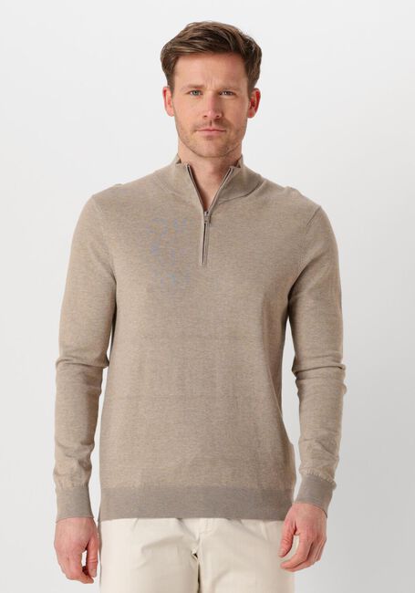 Beige PROFUOMO Rollkragenpullover HALF ZIP LUXURY BASIC - large