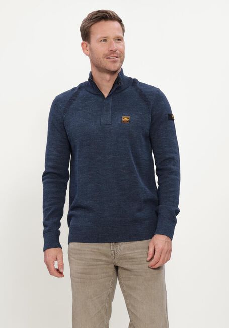 Dunkelblau PME LEGEND Pullover HALF ZIP COLLAR COTTON RIB - large