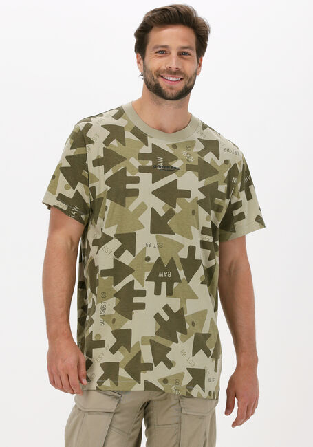 Beige G-STAR RAW T-shirt ARROW CAMO LOOSE R T - large