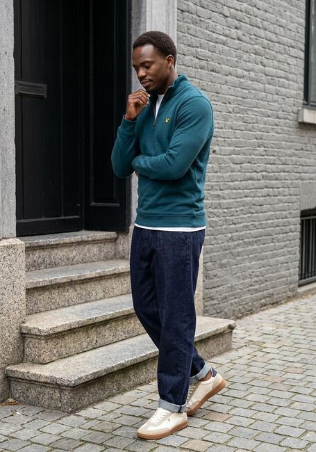 Petrol LYLE & SCOTT Pullover LOOPBACK QUARTER ZIP SWEAT - large