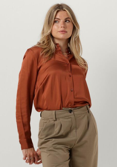 Braune MODSTRÖM Bluse BEATEMD SHIRT - large