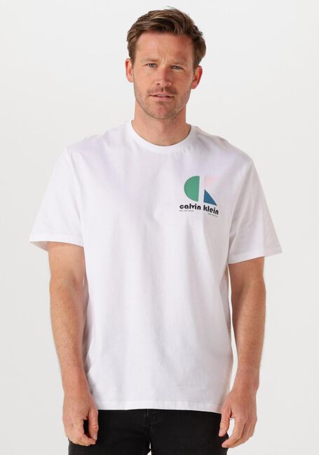 Weiße CALVIN KLEIN T-shirt SS 20S CK BHS LG GRP - large