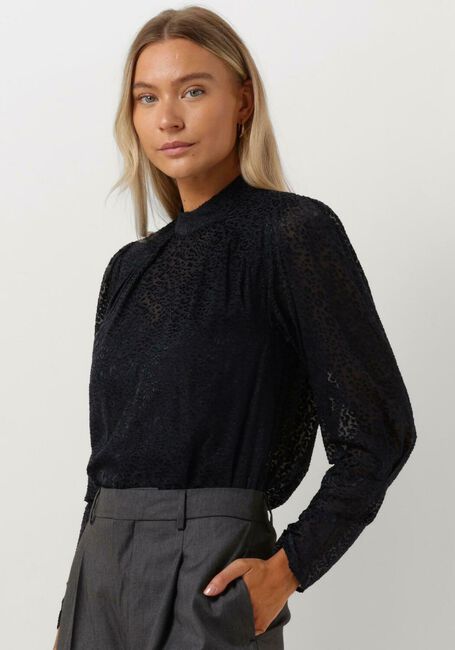 Blaue SCOTCH & SODA Blusen MOCK NECK TOP WITH OPEN BACK DETAIL - large