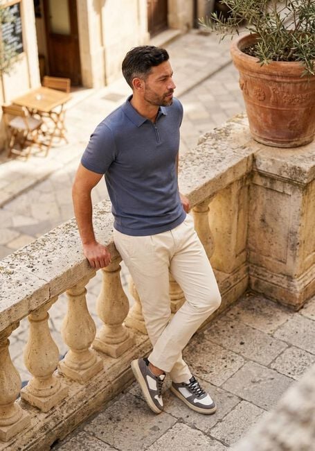Graue GENTI Polo-Shirt POLO ZIP SS K2053-1260 - large