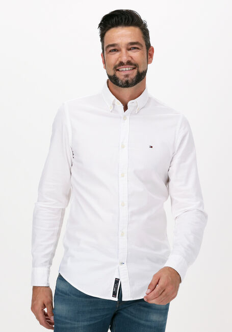 Weiße TOMMY HILFIGER Casual-Oberhemd CORE STRETCH SLIM OXFORD SHIRT - large