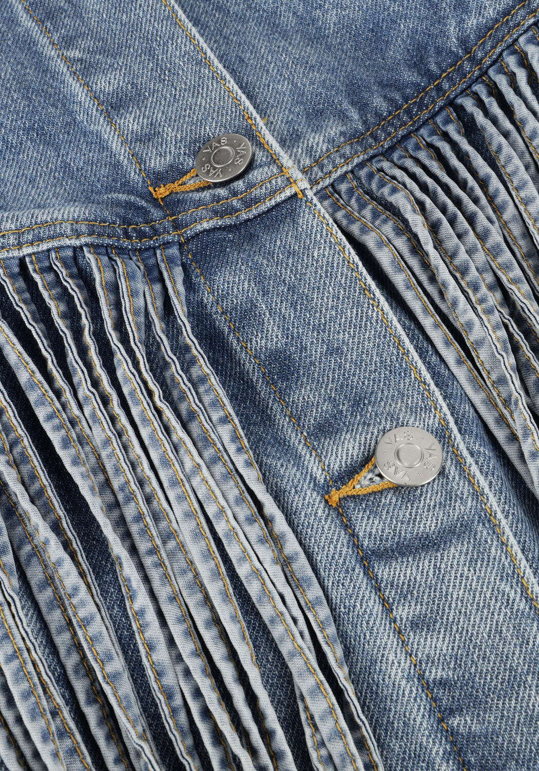Blaue Y.A.S. Jeansjacke YASAIKO LS DENIM FRINGE JACKET - large