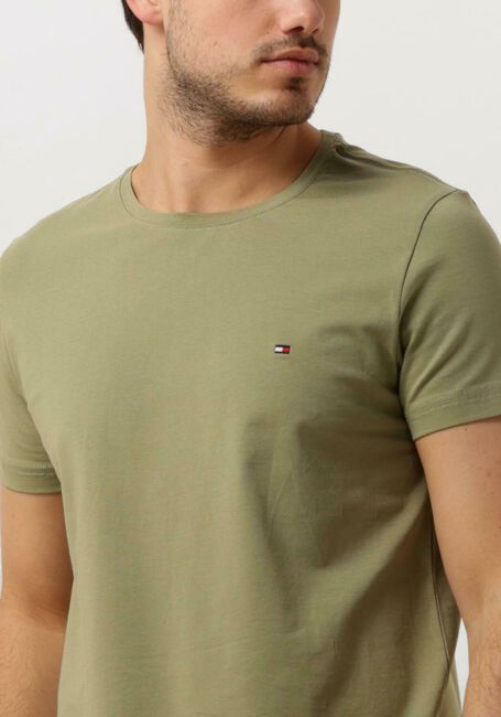 Olive TOMMY HILFIGER T-shirt STRETCH SLIM FIT TEE - large