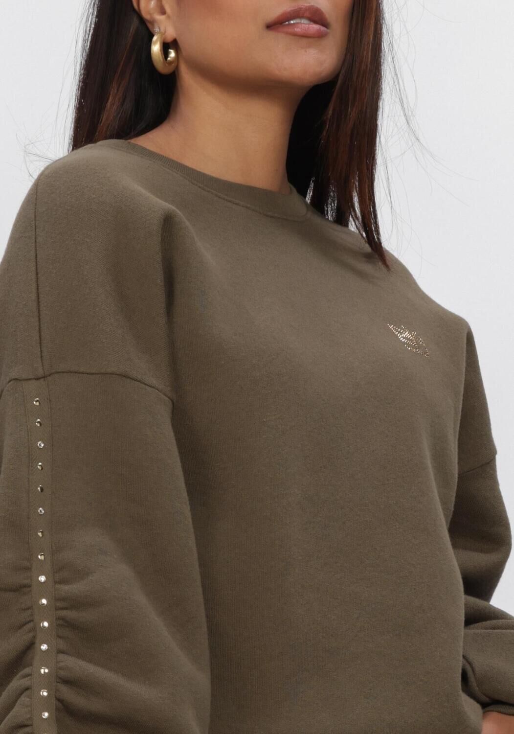 Khaki NUKUS Sweatshirt OLIVIA PULLOVER STUDS - large