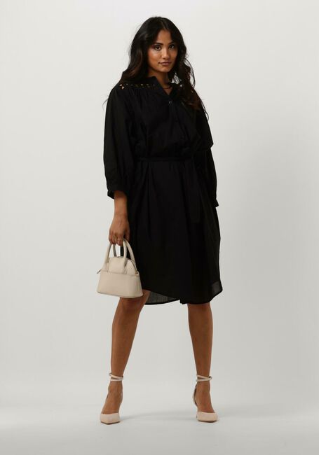 Schwarze SUMMUM Midikleid DRESS COTTON VOILE - large