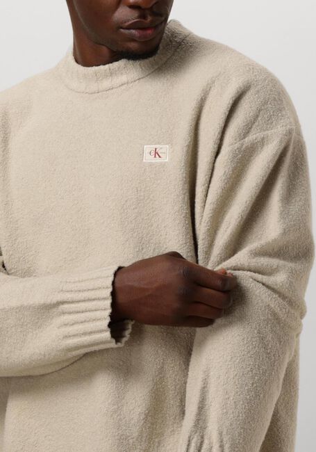 Beige CALVIN KLEIN Pullover BOUCLE BOXY SWEATER - large