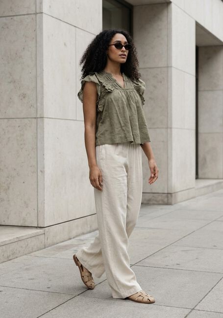 Creme NEO NOIR Hosen SONAR DRAPY LINEN PANTS - large