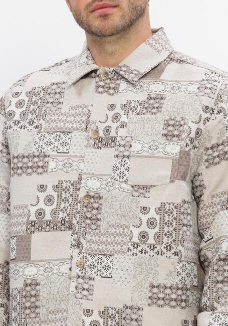 Beige LES DEUX Overshirts LAYTON PATCHWORK JACQUARD OVERSHIRT - large