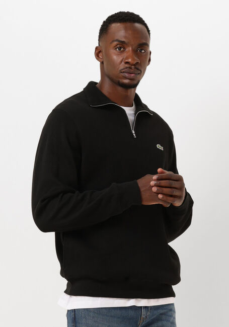Schwarze LACOSTE Pullover REGULAR FIT HIGH NECK ZIPPED SWEATSHIRT - large