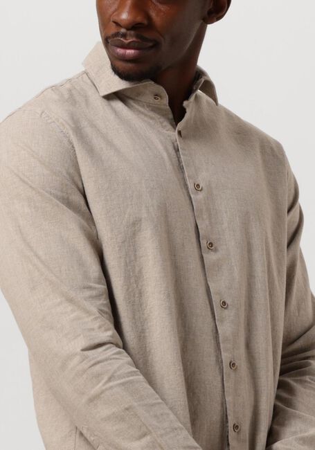 Beige PROFUOMO Klassisches Oberhemd SHIRT CUTAWAY SC COTTON LINNEN - large