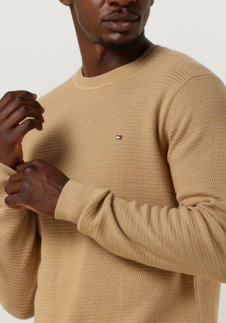 Khaki TOMMY HILFIGER Sweatshirt INTERLACED STRUCTURE CREW NECK - large