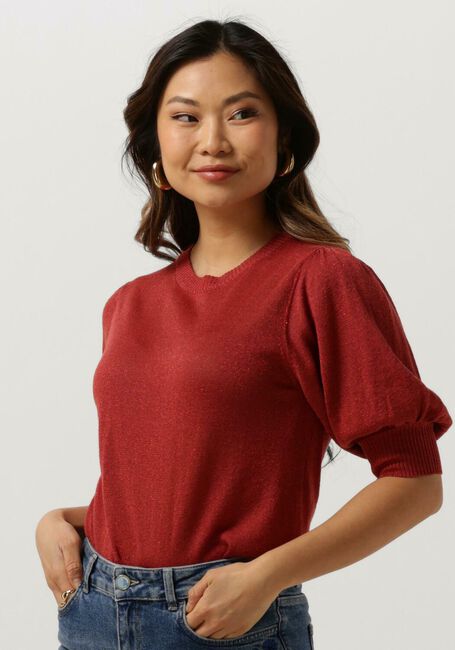 Rote MINUS T-shirt LIVA PUFF SLEEVE METALLIC KNIT PULLOVER - large