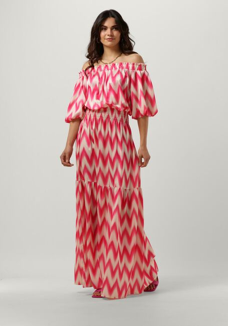 Fuchsie ACCESS Maxikleid OFF-THE-SHOULDERS GEOMETRICALLY PRINTED DRESS - large