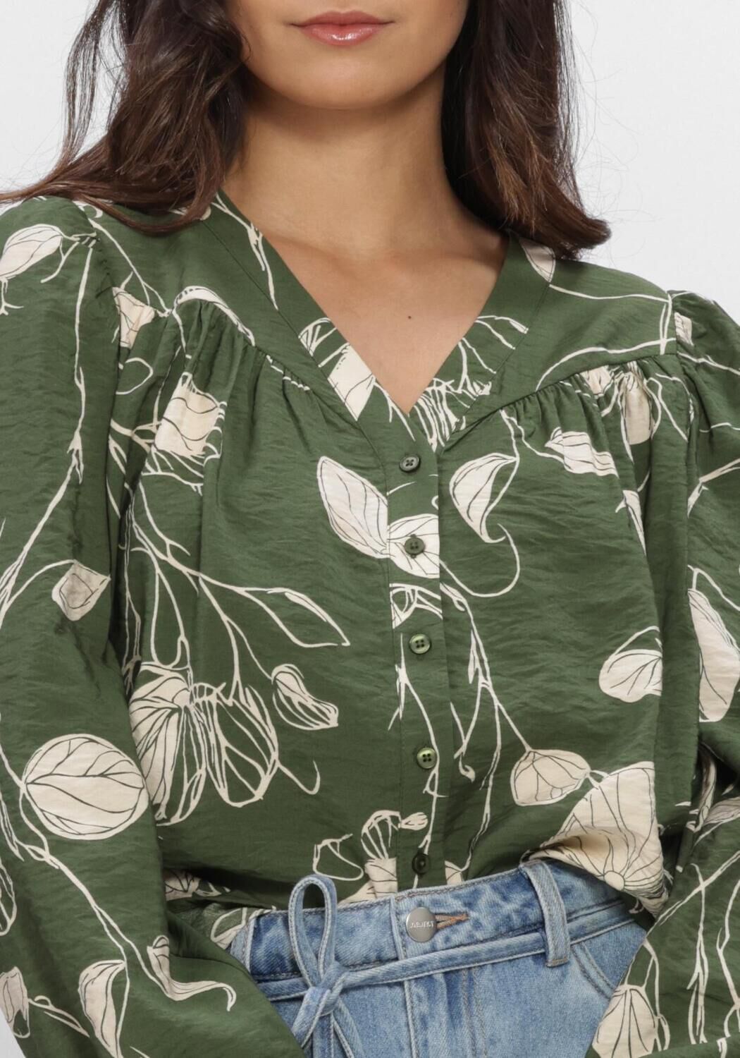 Gr&uuml;ne OBJECT Top OBJJACIRA L/S RE V-NECK TOP NOOS - large