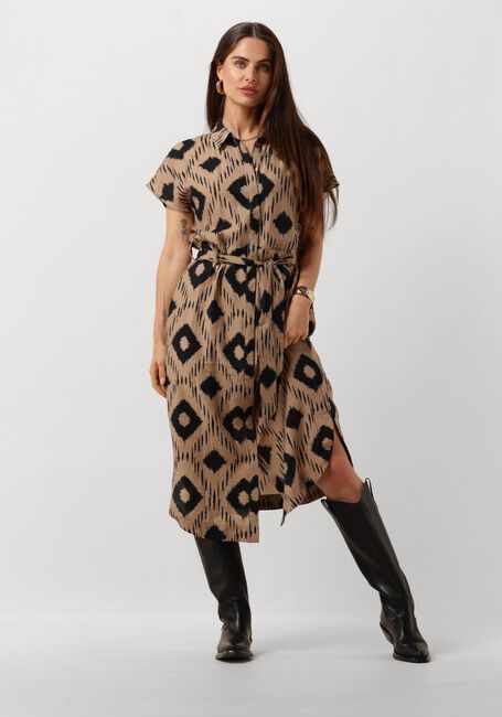 Braune OBJECT Midikleid OBJBERRY S/S LONG DRESS - large