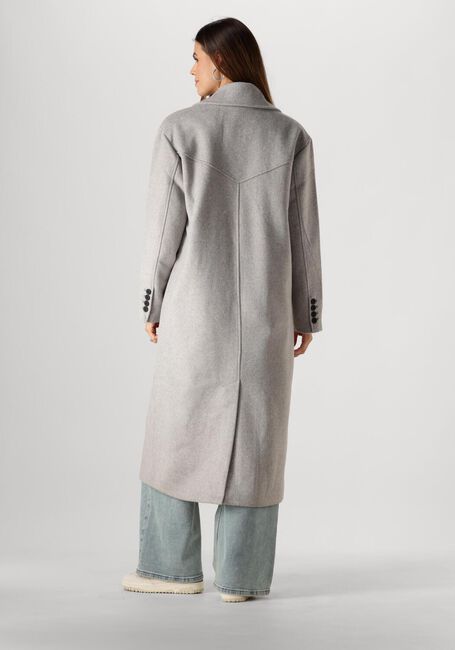 Graue COLOURFUL REBEL Mäntel ZANIA DOUBLE BREASTED WOOL LONG COAT - large
