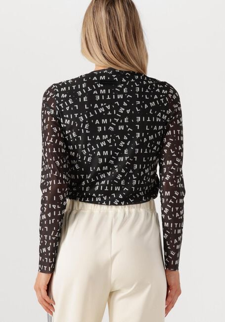 Schwarze HAUTE L'AMITIÉ Top L'AMITIE MESH LS O-NECK - large