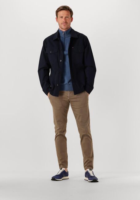 Blaue TOMMY HILFIGER Pullover ESSENTIAL COTTON ZIP MOCK - large
