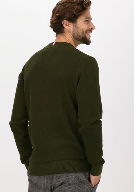 Olive TOMMY HILFIGER Pullover BASIC STRUCTURE CREW NECK - large
