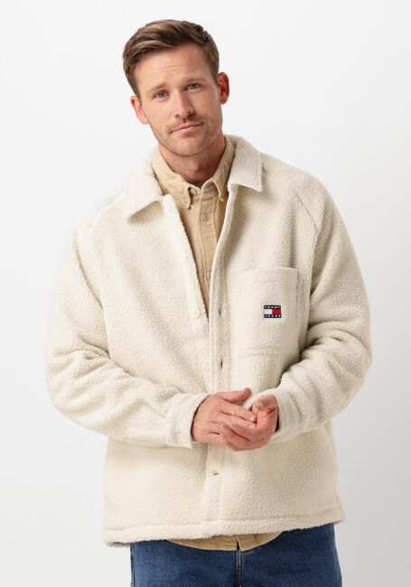 Weiße TOMMY JEANS Jack TJM XS BADGE TEDDY OVERSHIRT - large