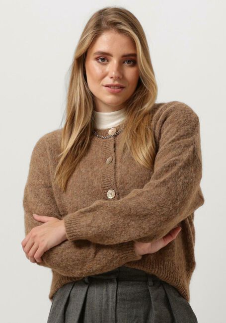 Camelfarbene BY-BAR Strickjacke RILEY ECO CARDIGAN - large