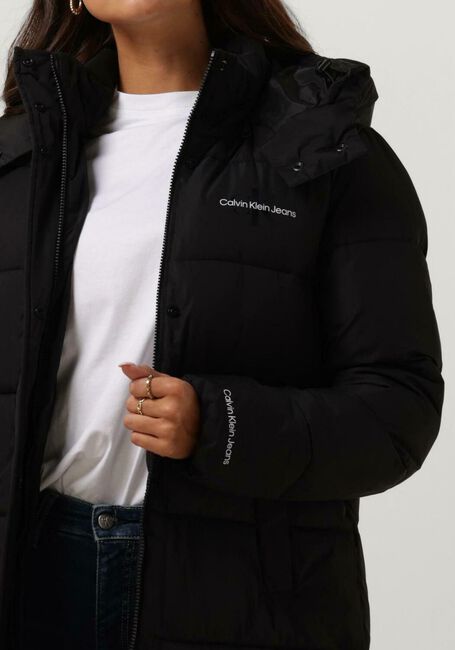 Schwarze CALVIN KLEIN Wattierte Jack MONOLOGO NON DOWN LONG PUFFER - large