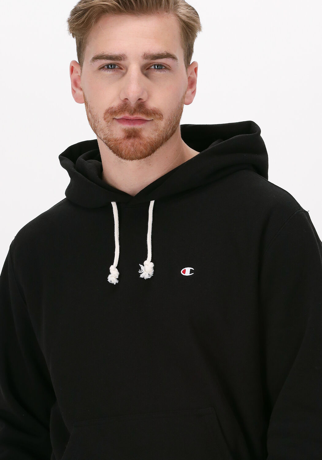 Schwarze CHAMPION Sweatshirt HOODED SWEATSHIRT MEN Omoda