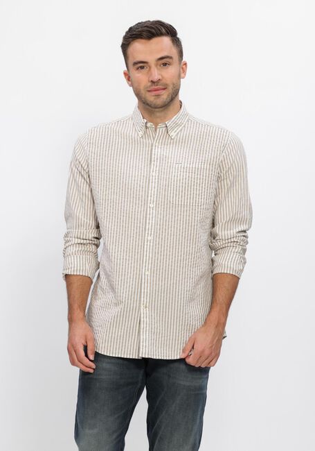 Beige BARBOUR Casual-Oberhemd CRESSWELL SEERSUCKER - large