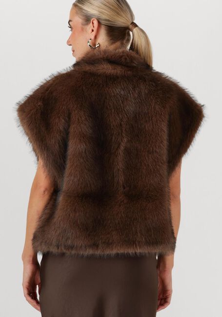 Braune NEO NOIR Bodywarmer KEVINI FAUX FUR VEST - large