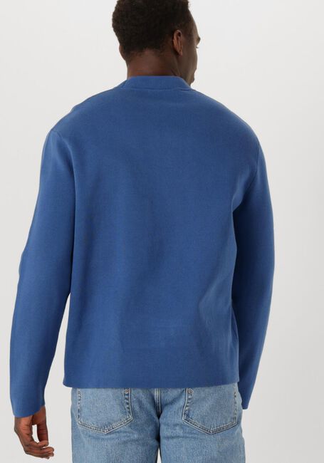 Blaue SELECTED MEN Pullover SLHMIKE LIGHT LS KNIT RELAXED MOCK NECK - large
