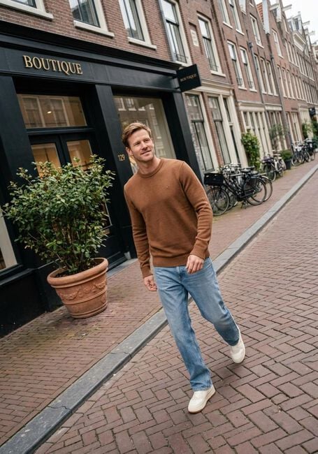 Braune TOMMY JEANS Pullover TJM SLIM ESS SWEATER EXTS - large