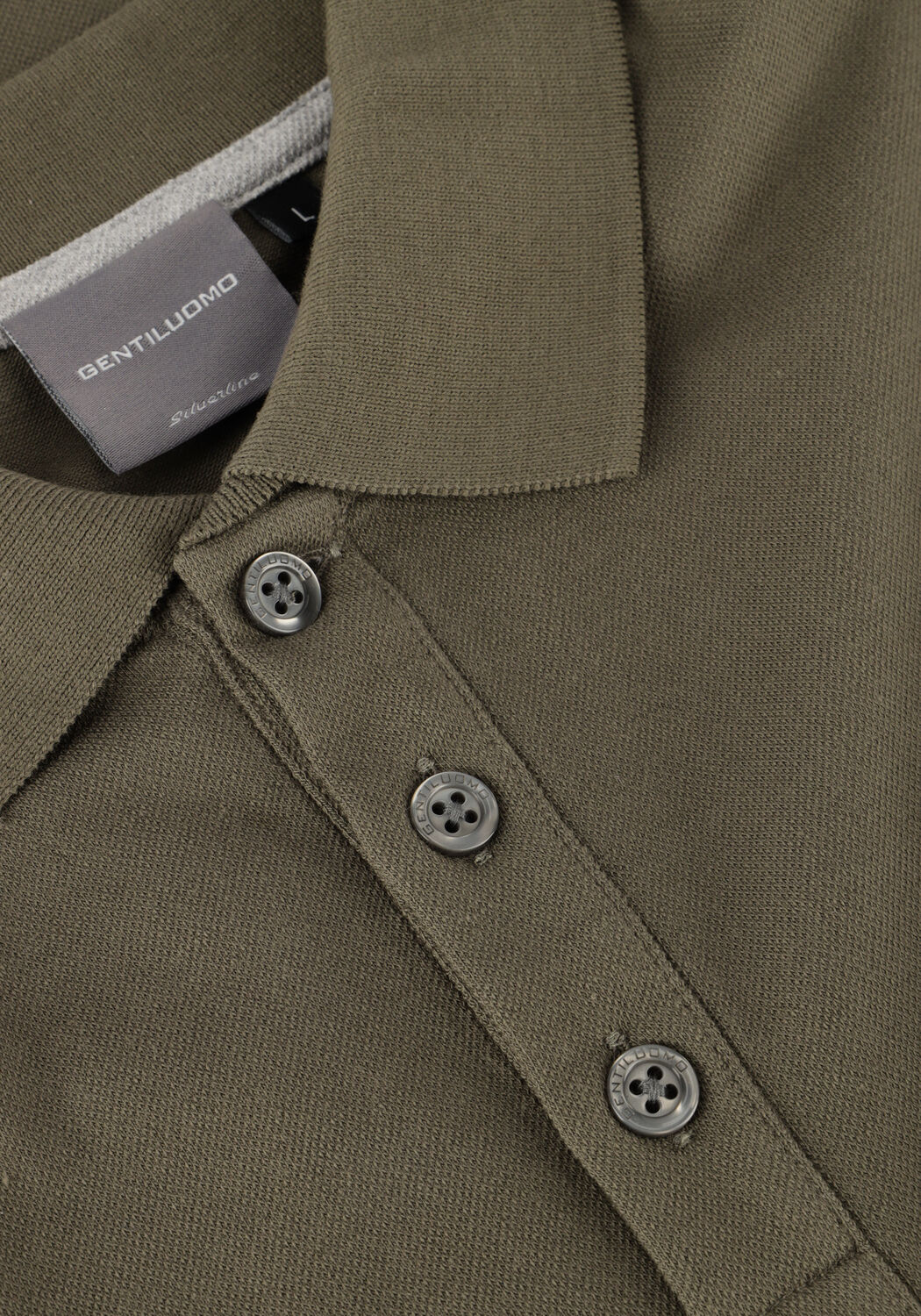 Khaki GENTILUOMO Polo-Shirt POLO 3 BUTTON SS J2006-219 - large