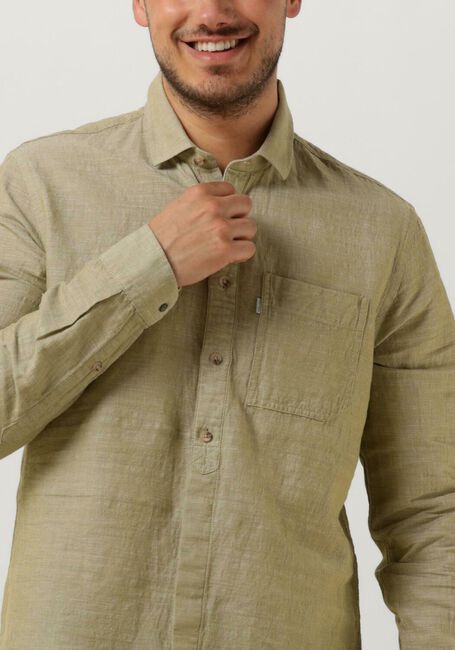 Grüne CAST IRON Casual-Oberhemd LONG SLEEVE SHIRT CO LI DOBBY - large