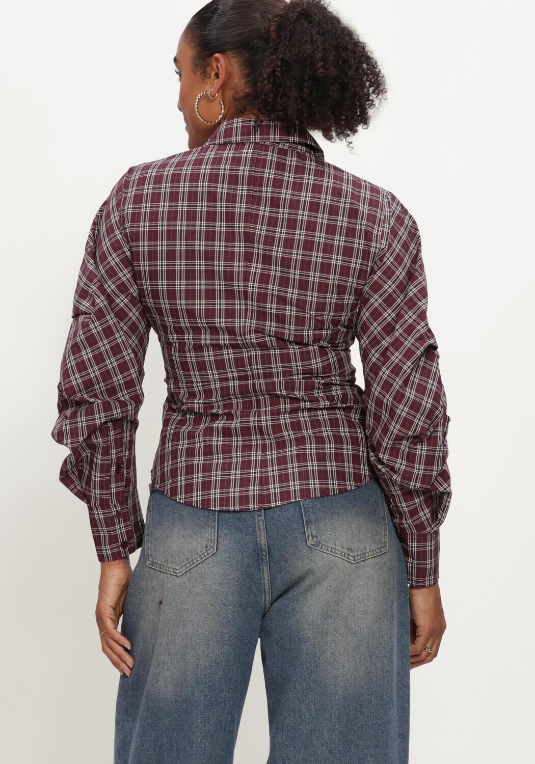 Bordeaux NEO NOIR Blusen NEOELLA MEDIUM CHECK SKIRT - large