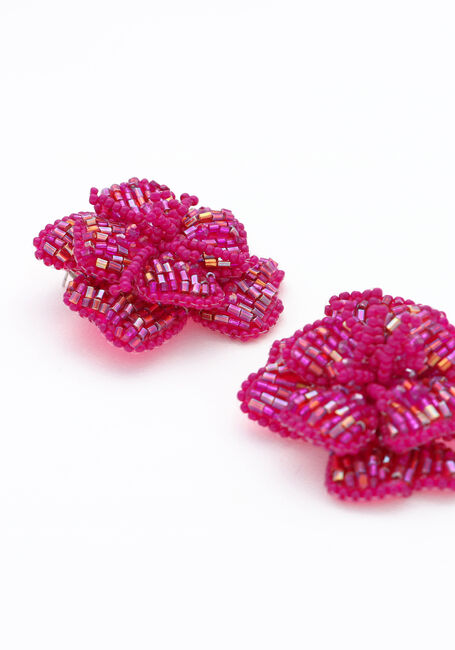 Fuchsie PAULIE POCKET Ohrringe BEADED BLOOM EARRINGS - large