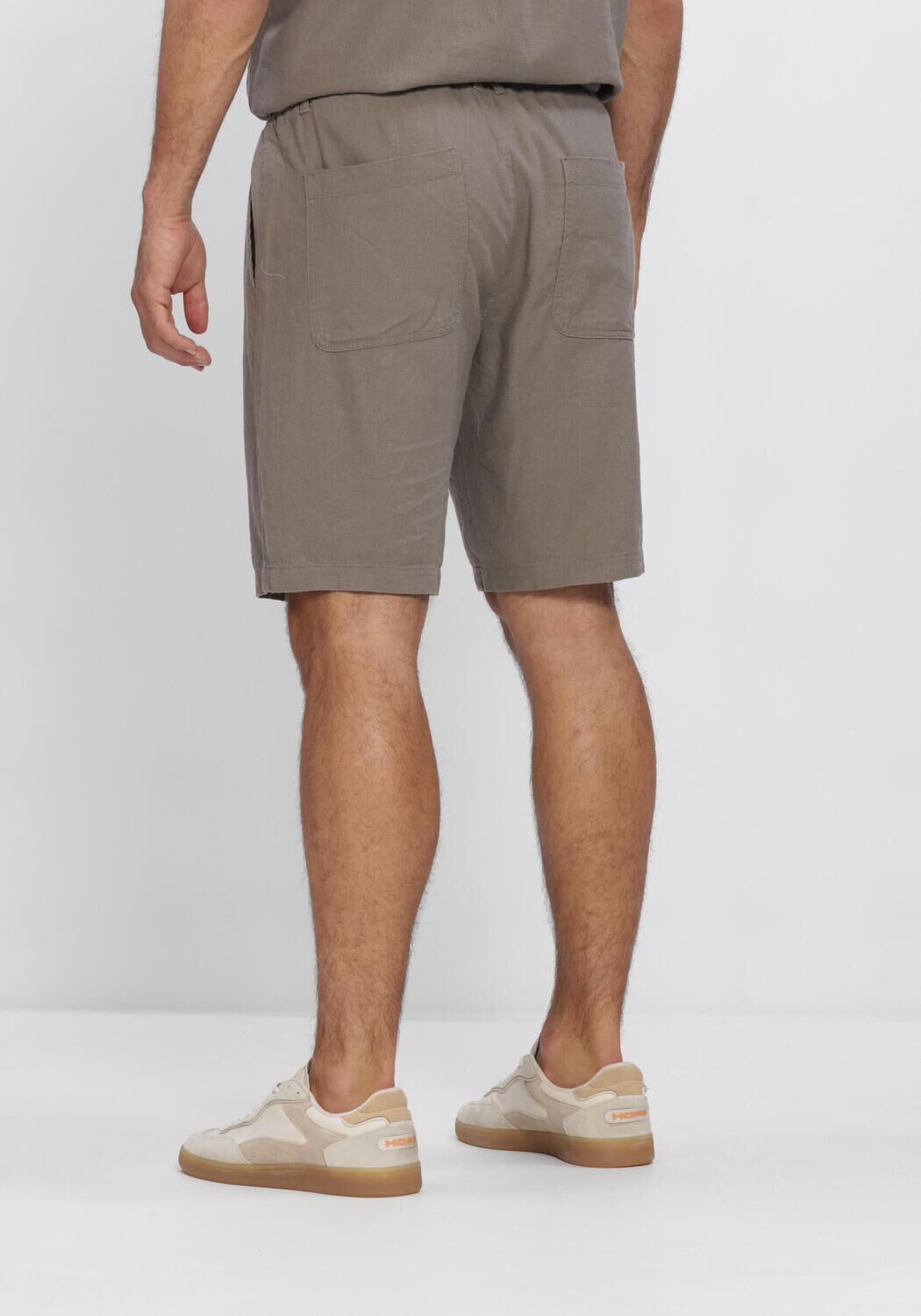 Taupe ANERKJENDT Kurze Hose AKJAMES COT-LINNEN-VIS SS SHORT - large