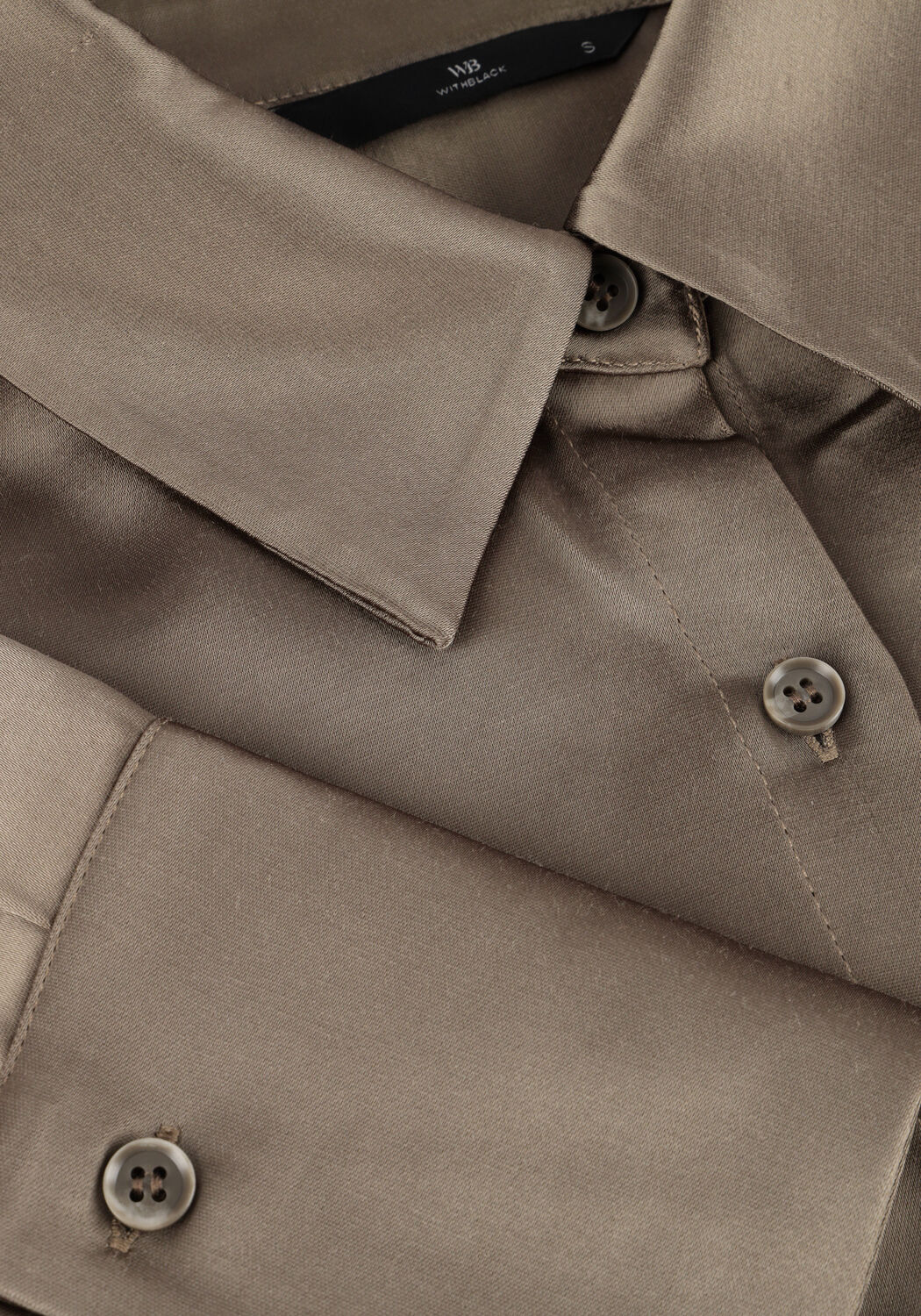 Braune WITHBLACK Blusen WBLMILAN SATEEN LS SHIRT - large