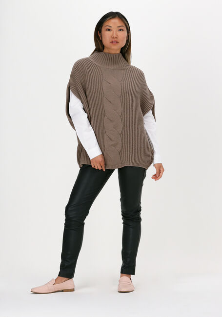 Beige SUMMUM Spencer SLEEVELESS CABLE SWEATER WOOL - large