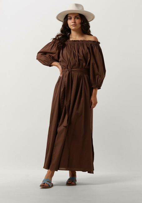 Braune NOTRE-V Maxikleid NV-DANYA OFF SHOULDER DRESS - large