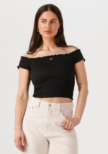 Schwarze TOMMY JEANS Top TJW CRP SMOCK TOP - large