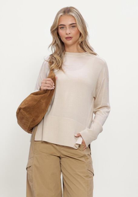 Beige RUBY TUESDAY Pullover VALLIE SOFT ROUND NECK PULLOVER HIGH BORDER - large