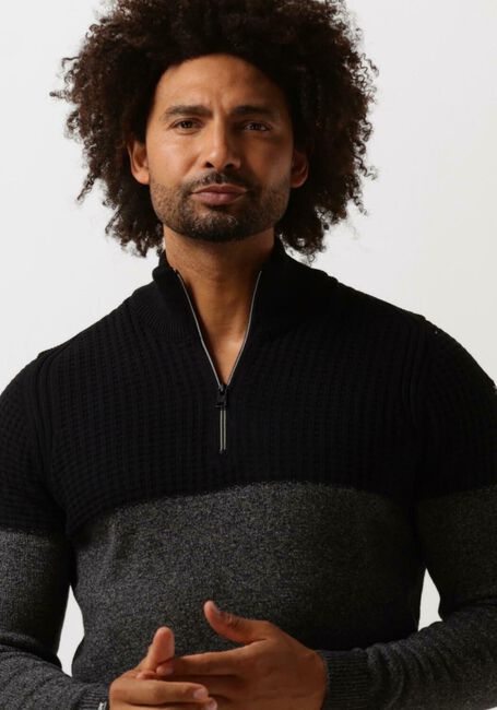 Schwarze VANGUARD Pullover HALF ZIP COLLAR COTTON GRINDLE - large